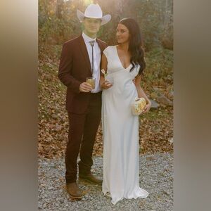 Jenny Yoo Bronwyn Satin Gown